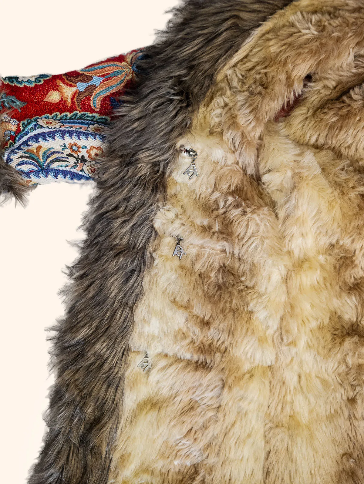 Fela Ultimate Festival Coat one side of internal cosy fur – premium festival coat by Revel Threads