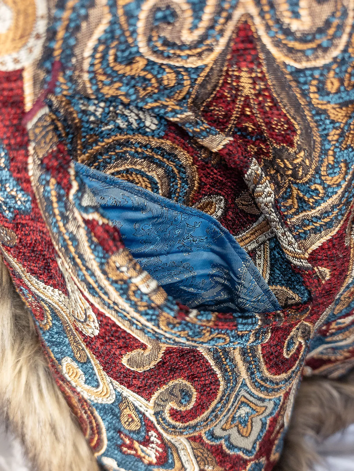 Huxley Luxe Festival Coat external double welt pocket – premium festival coat by Revel Threads