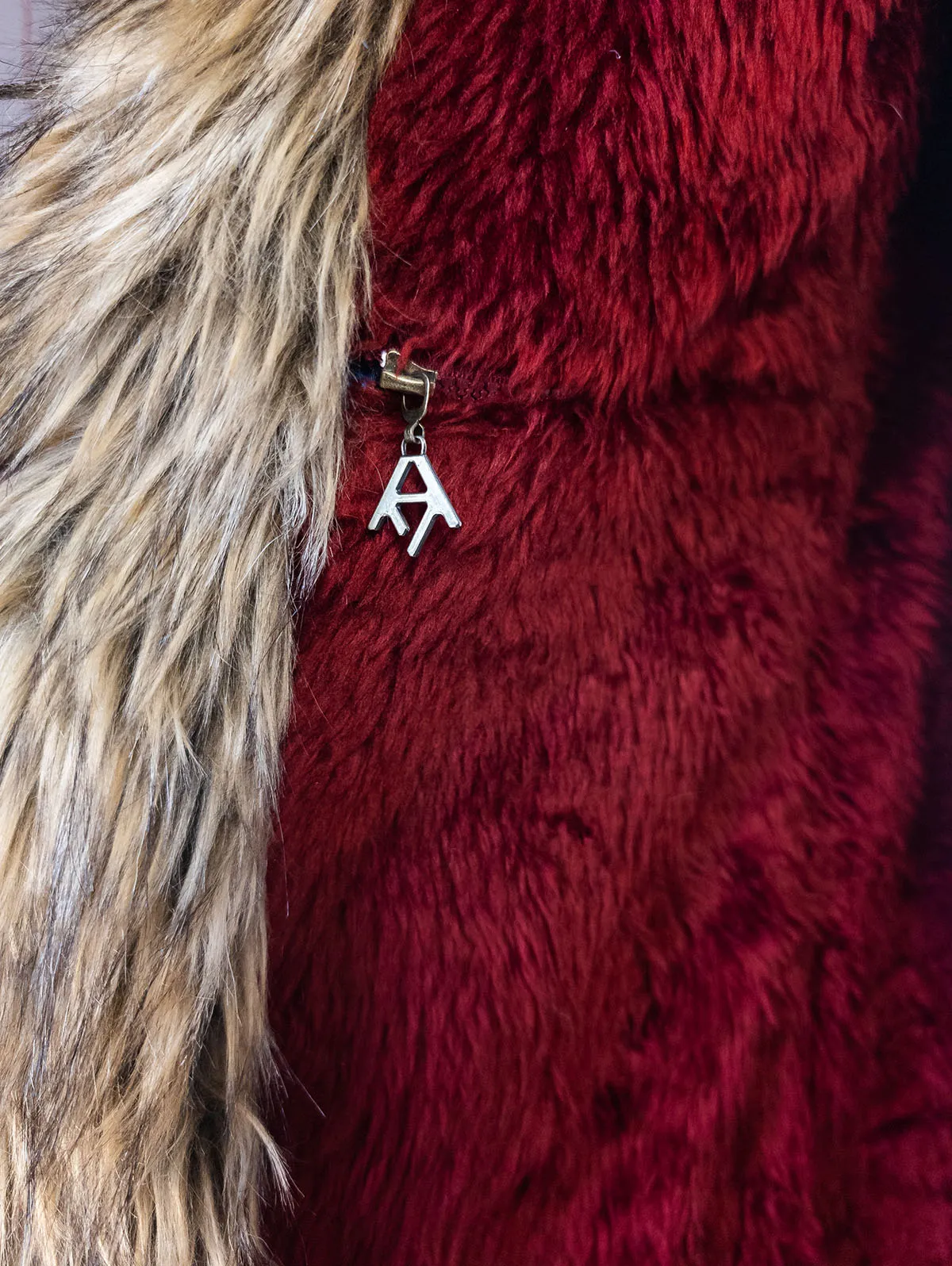 Huxley Luxe Festival Coat one side of internal cosy fur – premium festival coat by Revel Threads