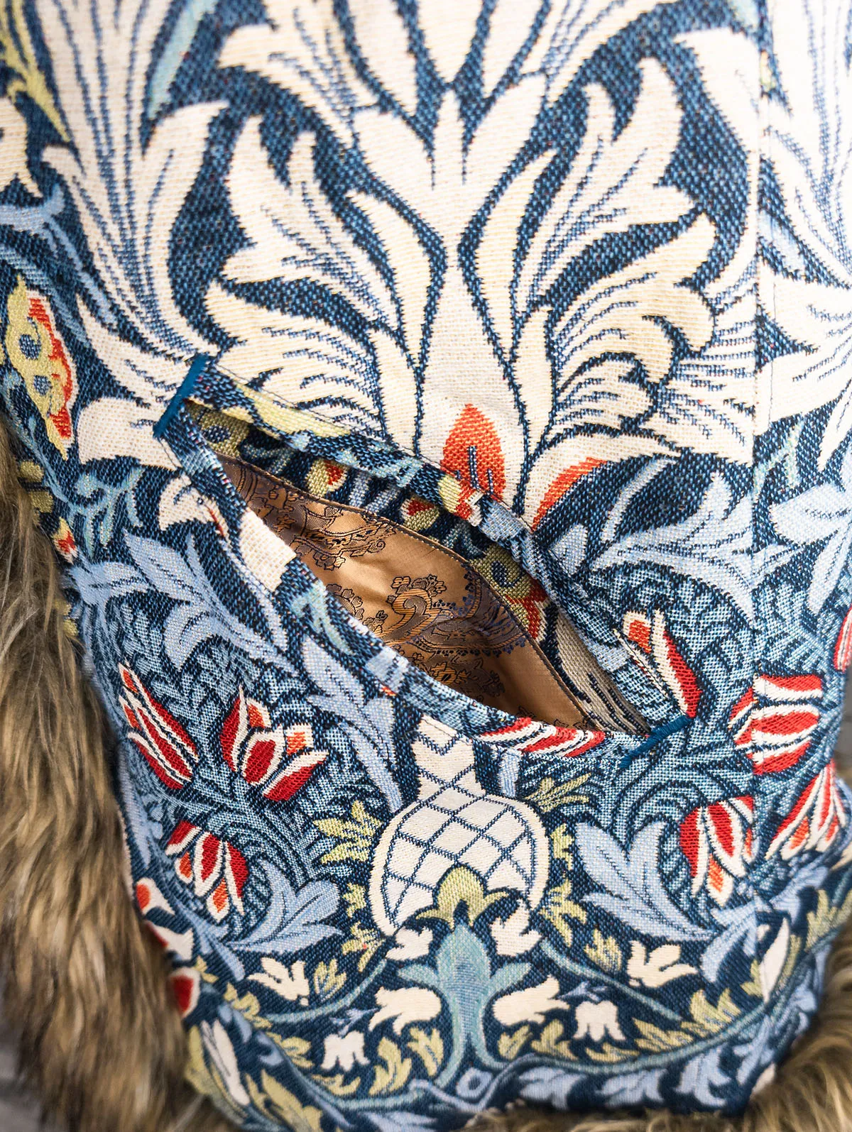 Shelley Luxe Festival Coat external double welt pocket – premium festival coat by Revel Threads